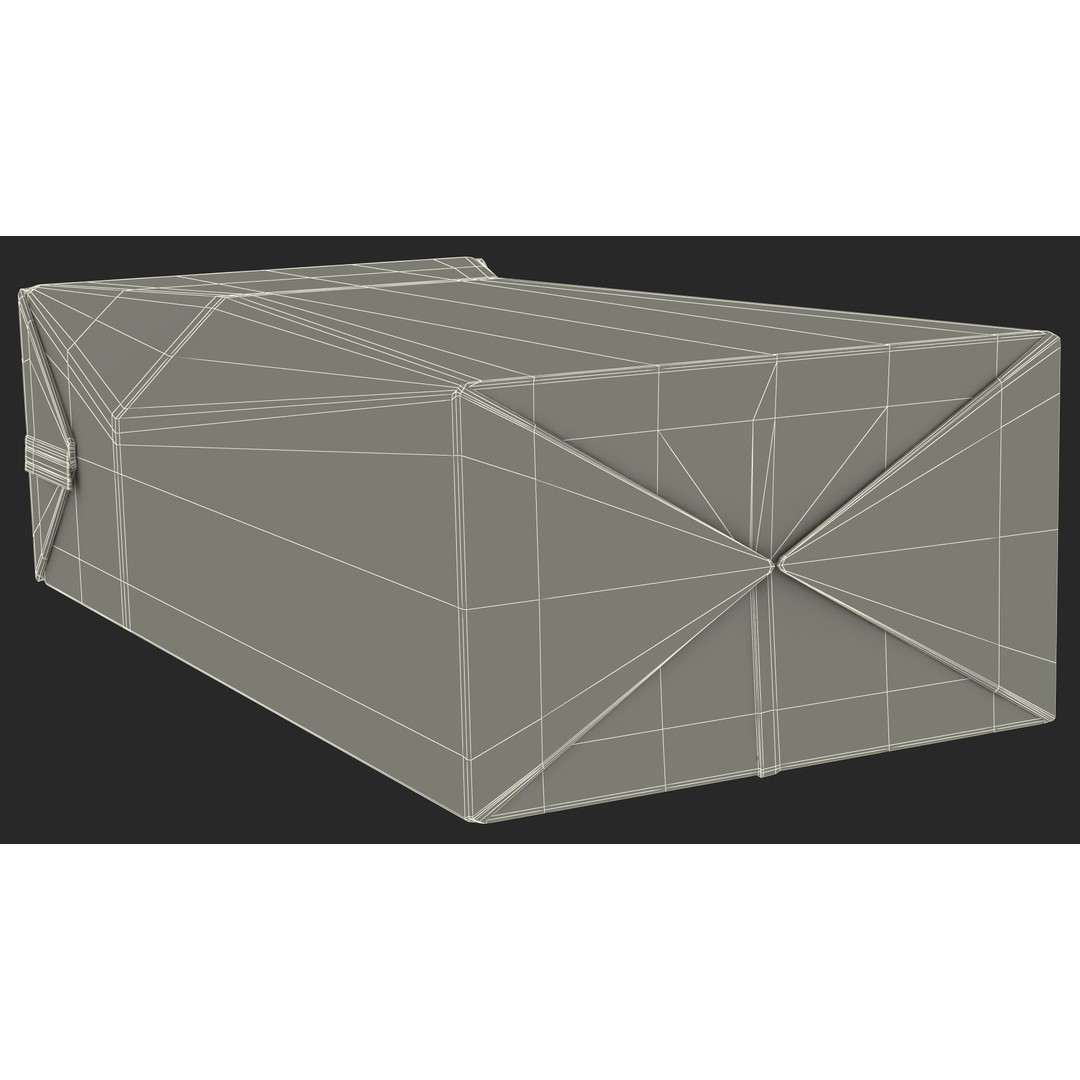 Tetra Brik Aseptic Base Crystal Milk 3D Model – PBR Polygonal Beverage Container - View 22
