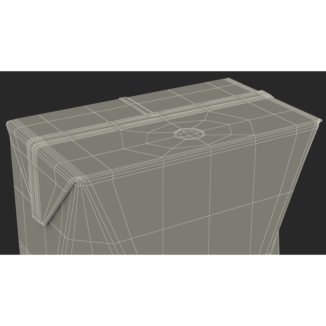 Tetra Brik Aseptic Base Crystal Milk 3D Model – PBR Polygonal Beverage Container - View 23
