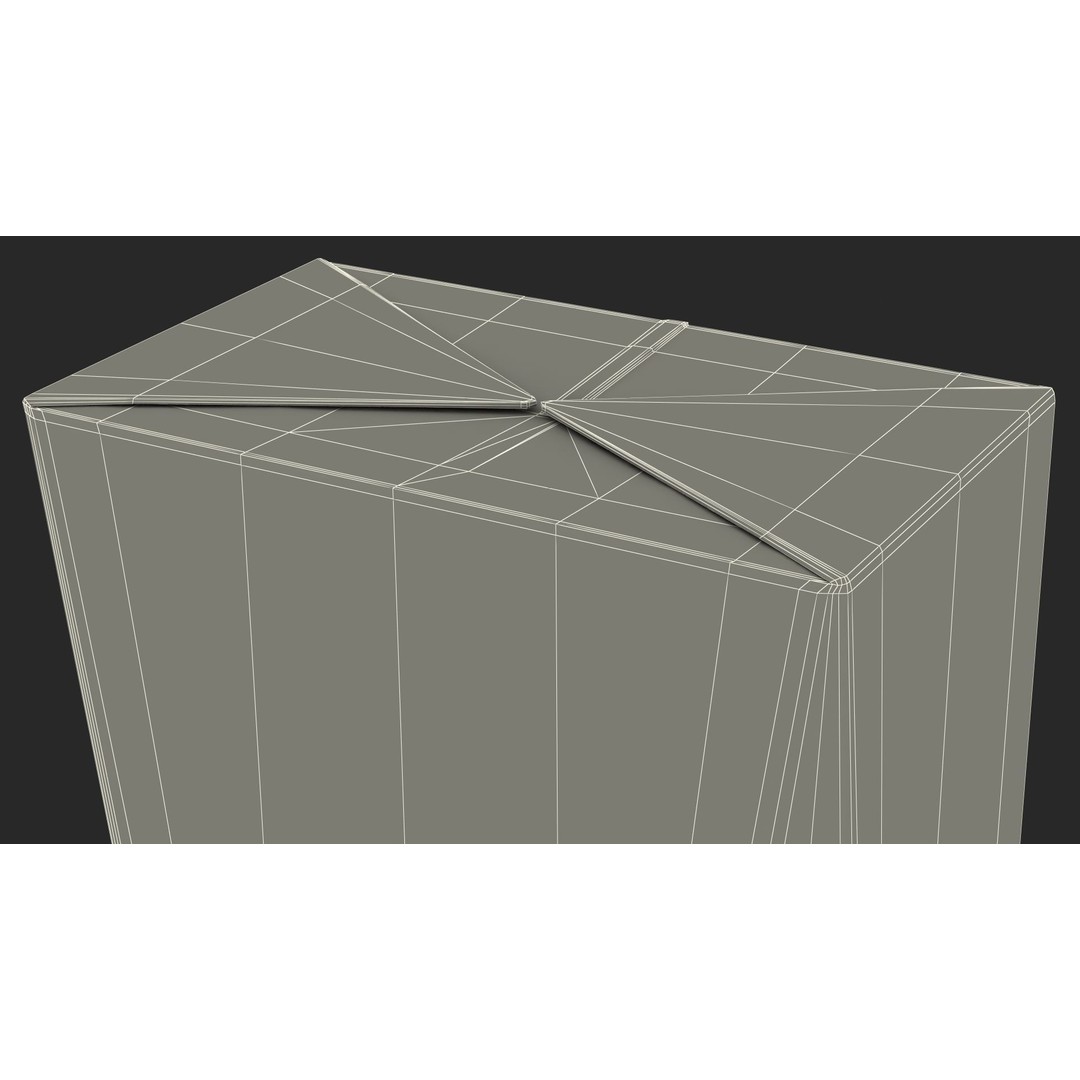 Tetra Brik Aseptic Base Crystal Milk 3D Model – PBR Polygonal Beverage Container - View 24