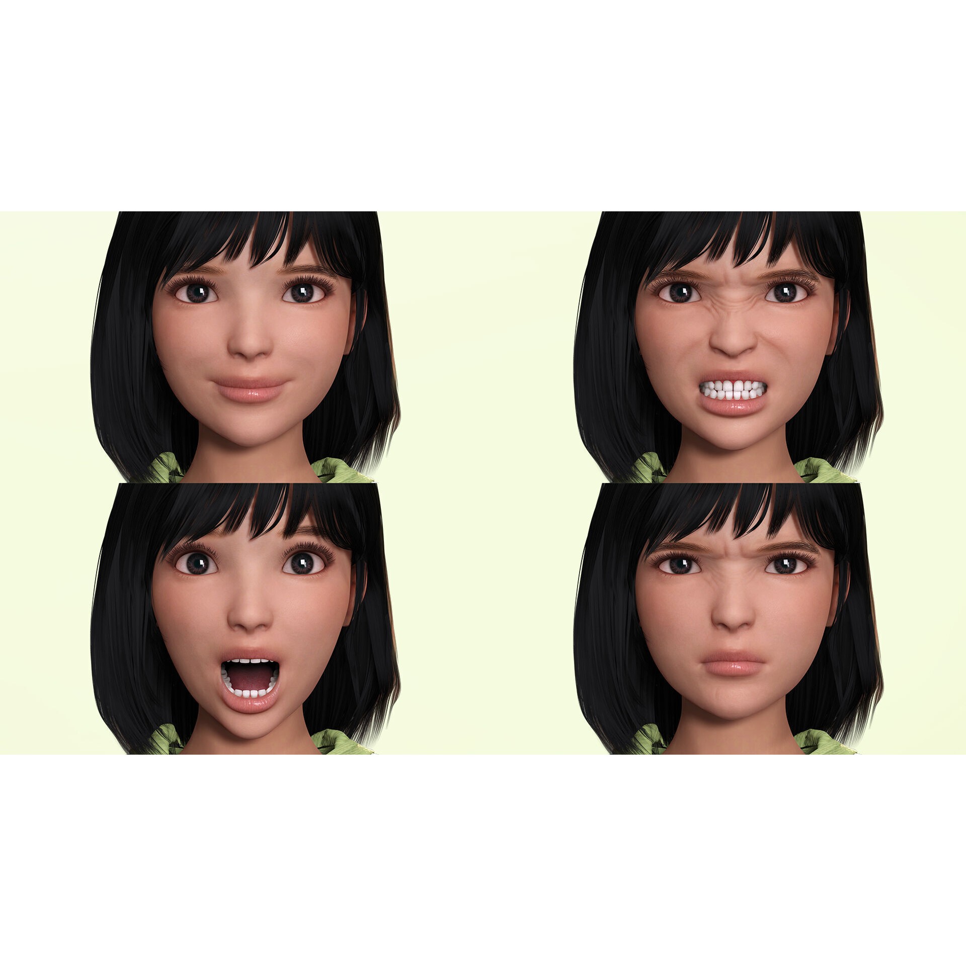Realistic School Girl - Low-Poly Game-Ready 3D Model - View 14