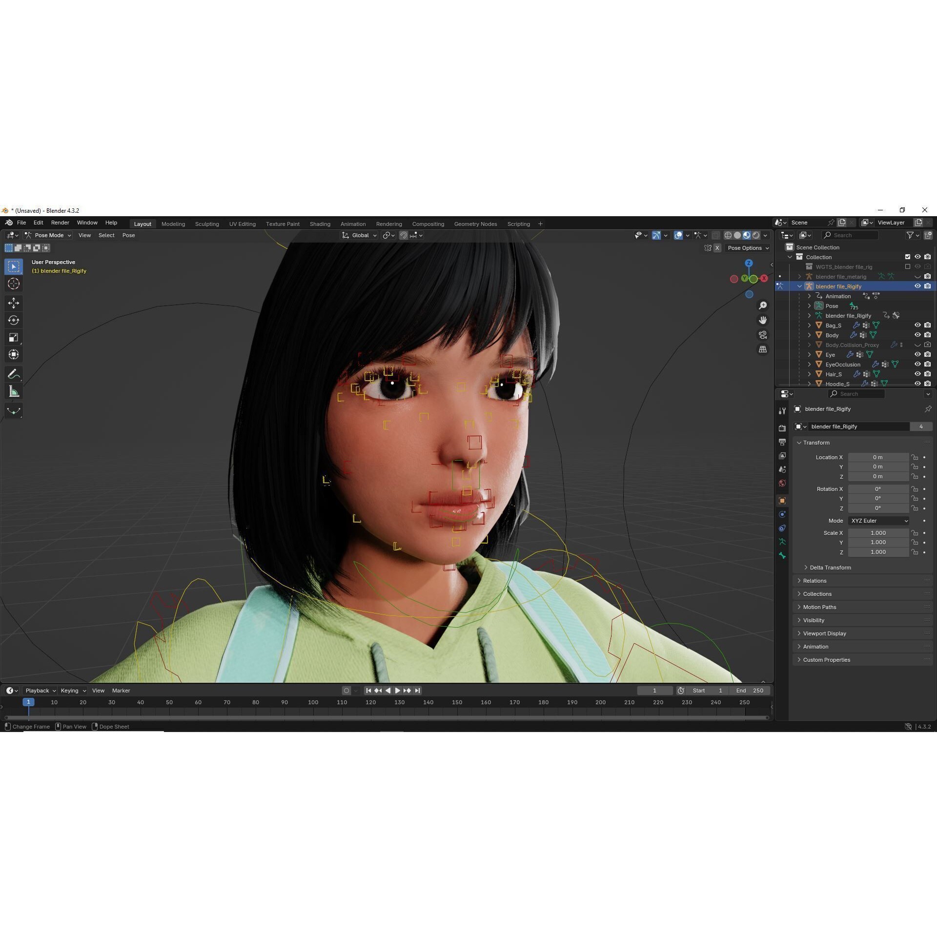 Realistic School Girl - Low-Poly Game-Ready 3D Model - View 21