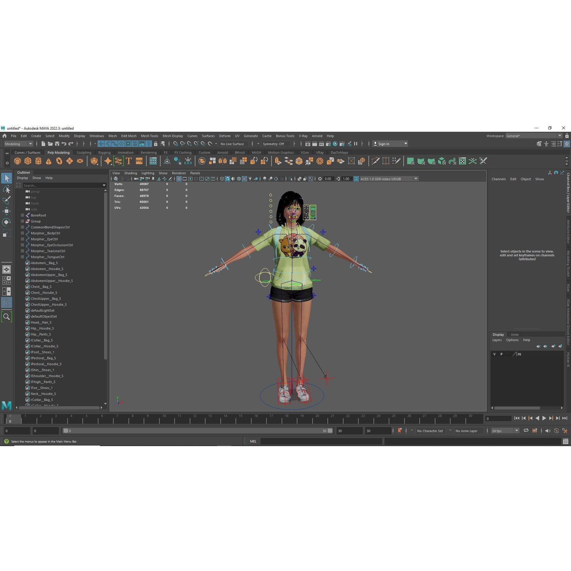 Realistic School Girl - Low-Poly Game-Ready 3D Model - View 24