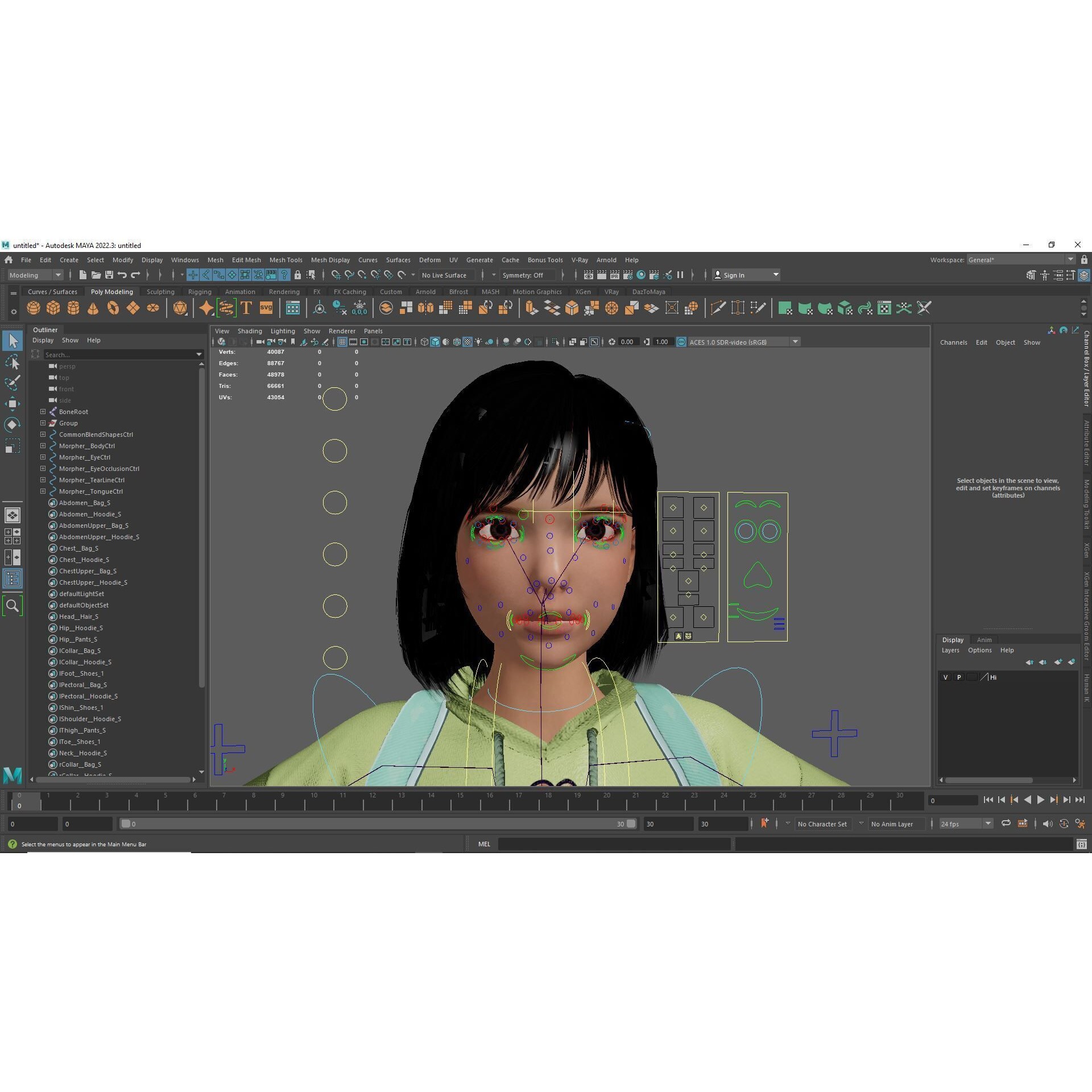 Realistic School Girl - Low-Poly Game-Ready 3D Model - View 25