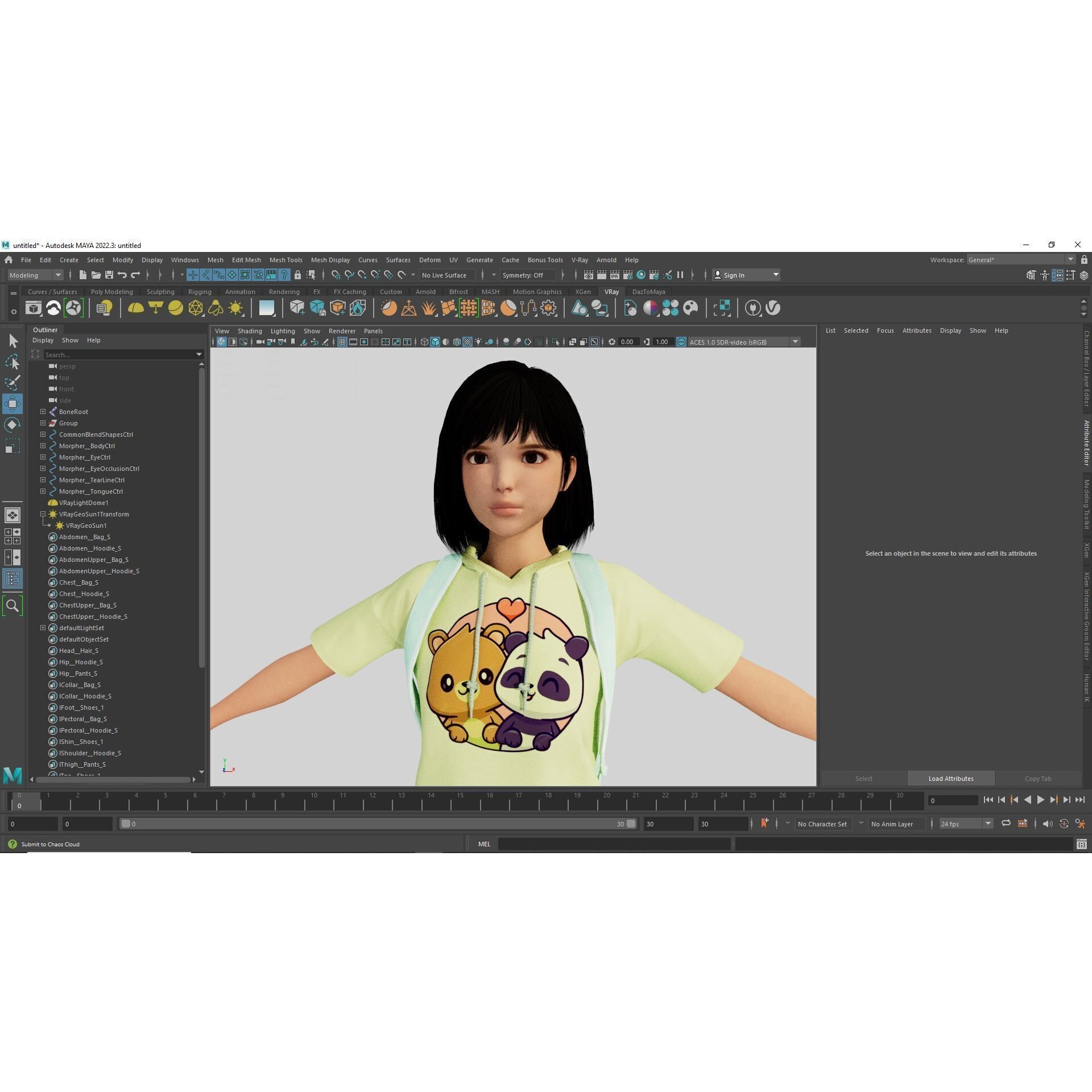 Realistic School Girl - Low-Poly Game-Ready 3D Model - View 26