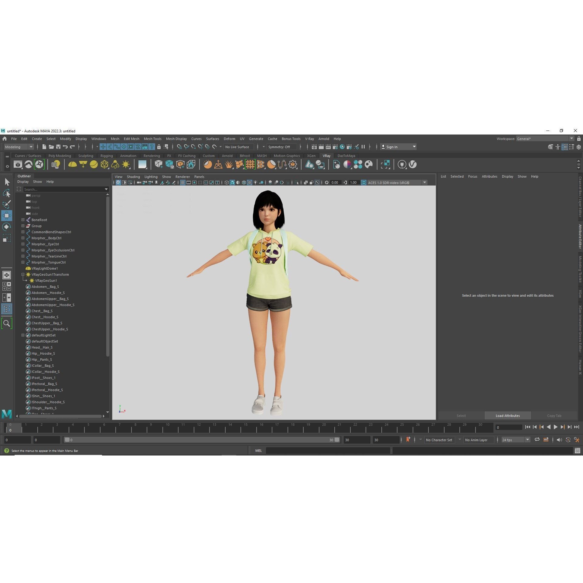 Realistic School Girl - Low-Poly Game-Ready 3D Model - View 27