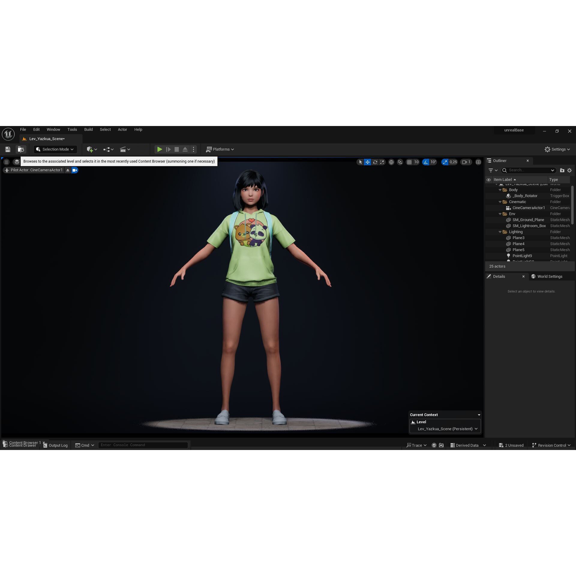 Realistic School Girl - Low-Poly Game-Ready 3D Model - View 28