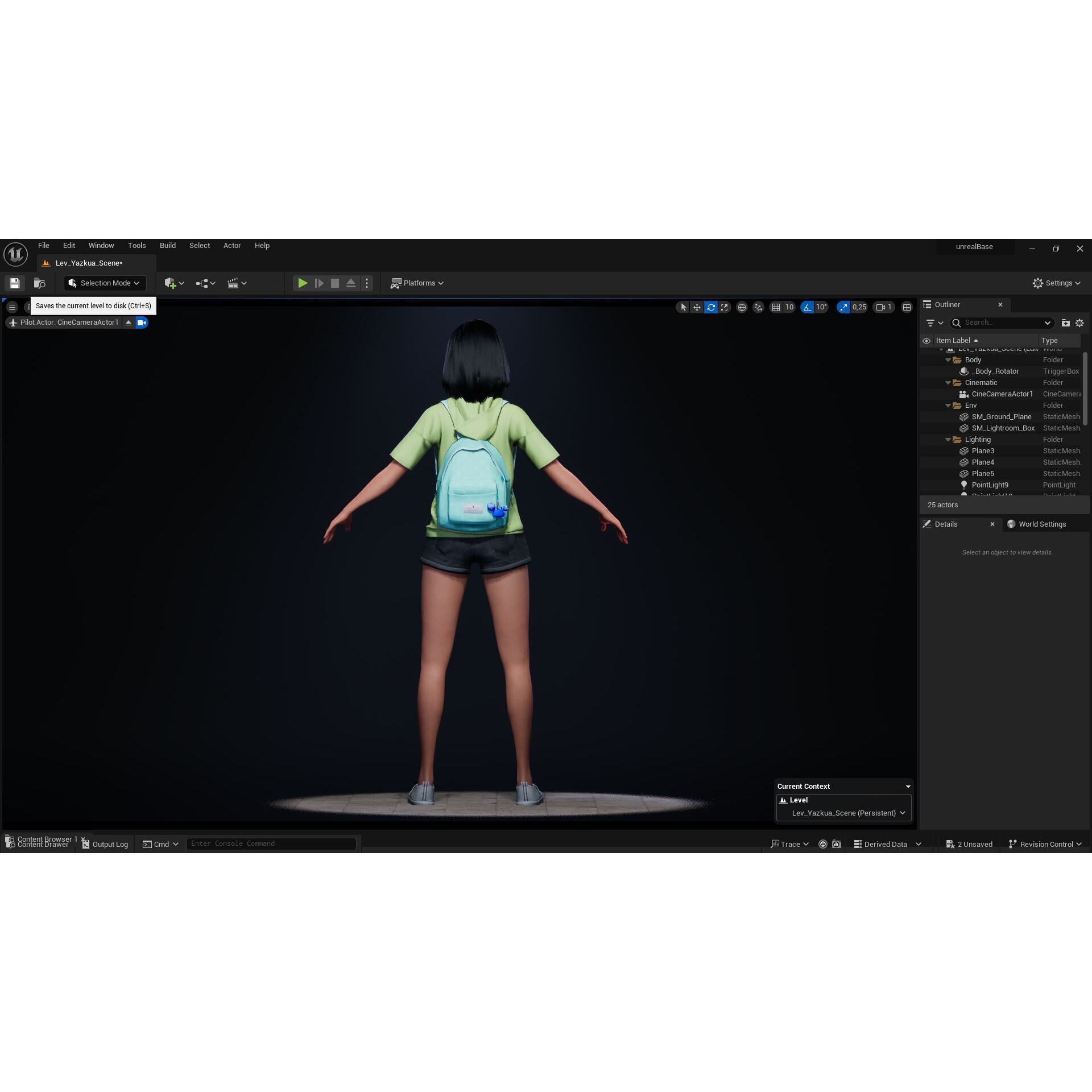 Realistic School Girl - Low-Poly Game-Ready 3D Model - View 29