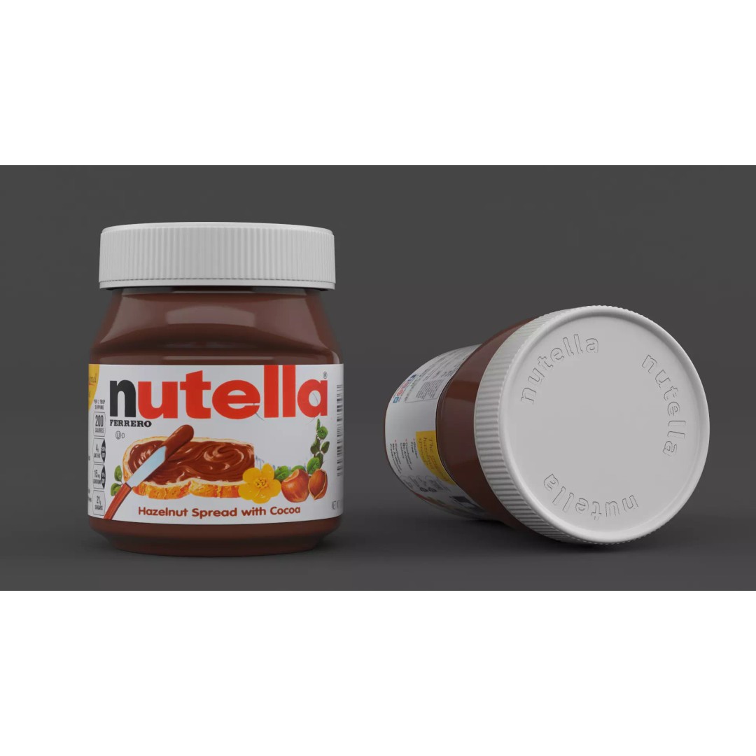 Nutella Hazelnut Spread 3D Model – High Poly PBR Asset, FBX - View 2