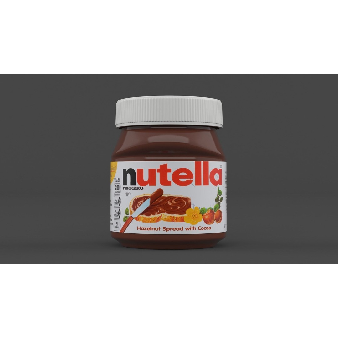 Nutella Hazelnut Spread 3D Model – High Poly PBR Asset, FBX - View 3