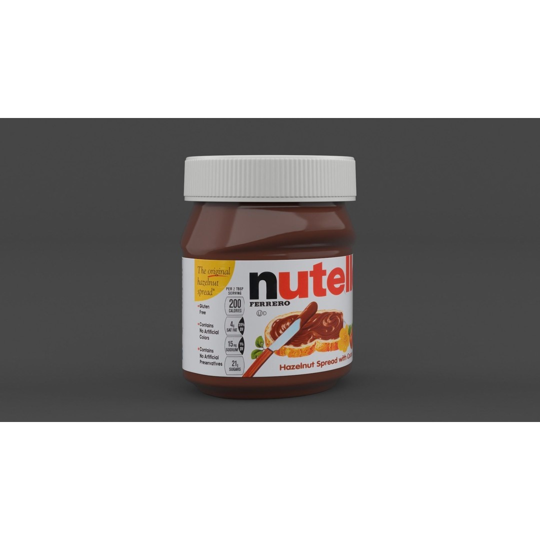 Nutella Hazelnut Spread 3D Model – High Poly PBR Asset, FBX - View 5