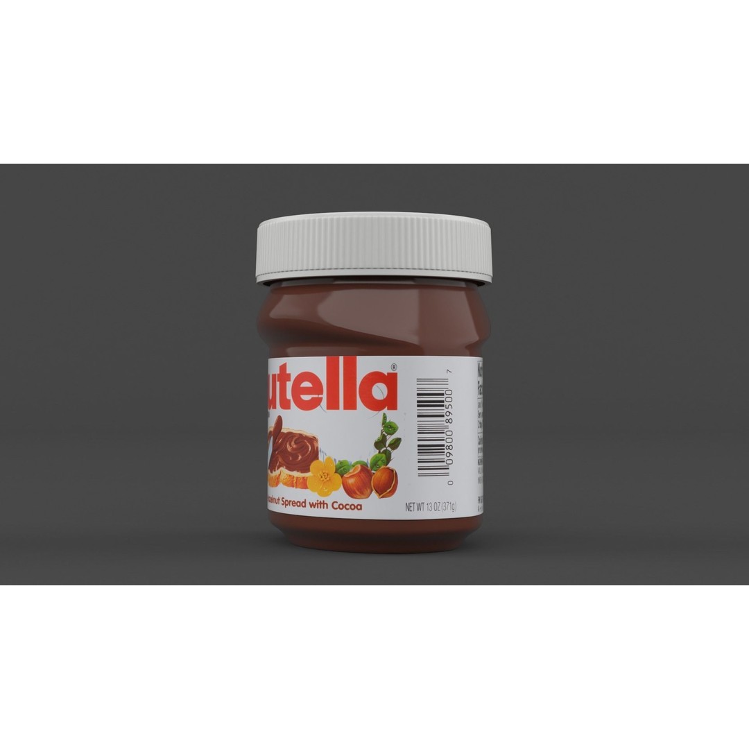 Nutella Hazelnut Spread 3D Model – High Poly PBR Asset, FBX - View 6