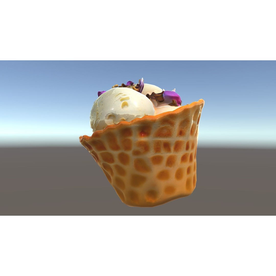 Ice Cream Waffle Cone 3D Model – Low Poly PBR Asset for Games - View 18