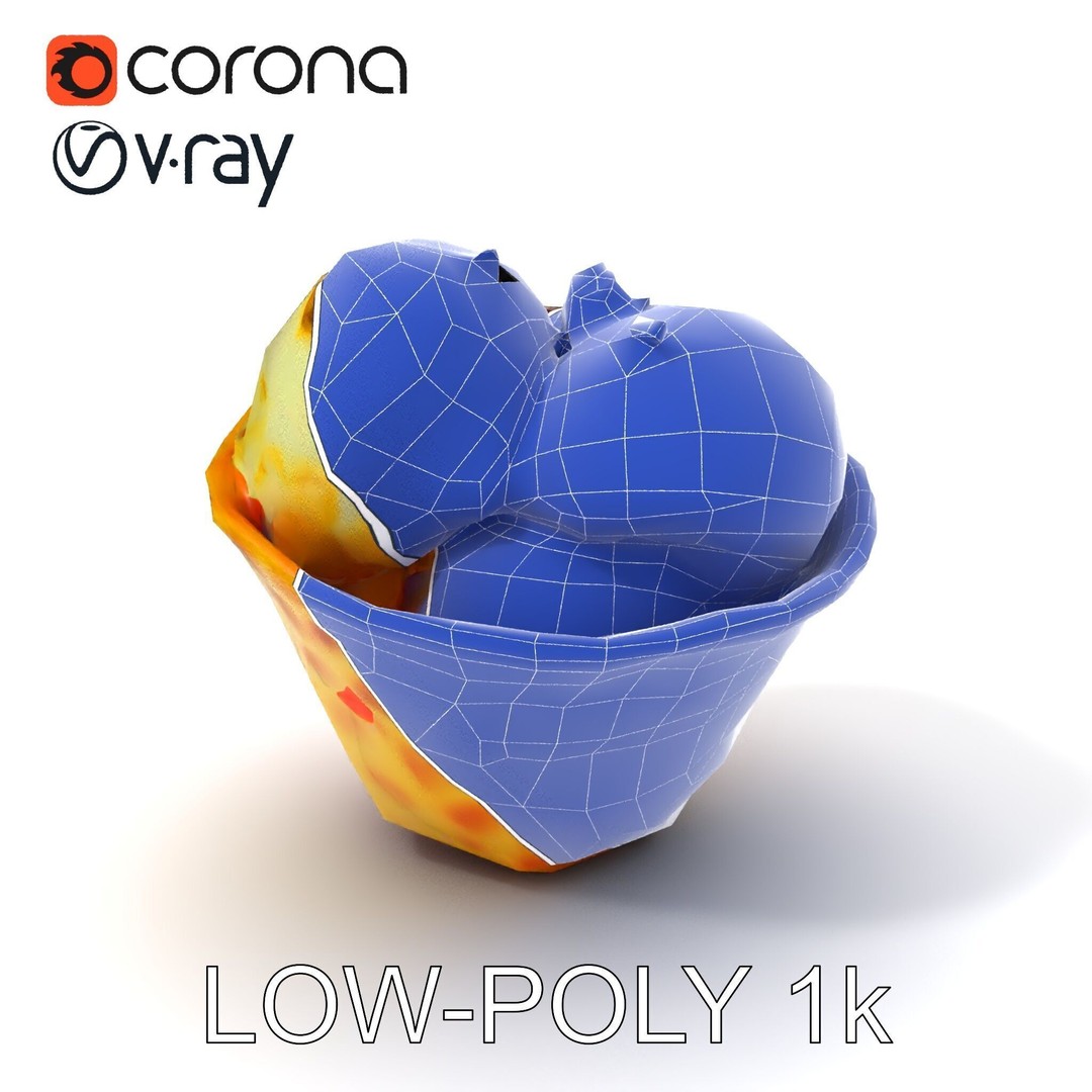 Ice Cream Waffle Cone 3D Model – Low Poly PBR Asset for Games - View 32