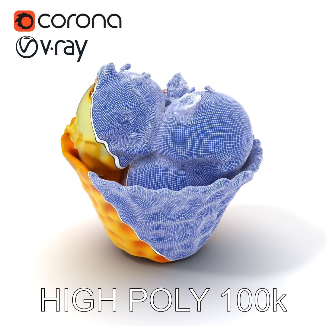 Ice Cream Waffle Cone 3D Model – Low Poly PBR Asset for Games - View 4
