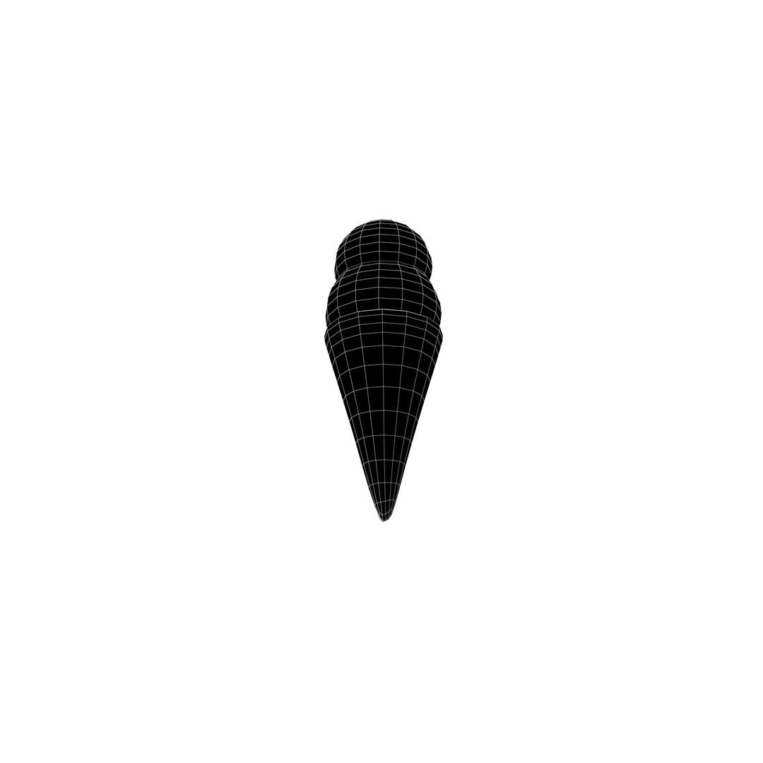 Ice Cream Cone 3D Model – Low Poly Dessert Asset, PBR Textures, FBX