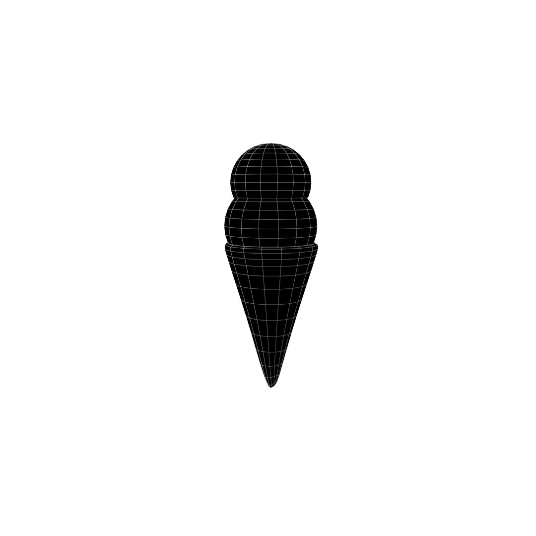 Ice Cream Cone 3D Model – Low Poly Dessert Asset, PBR Textures, FBX - View 6
