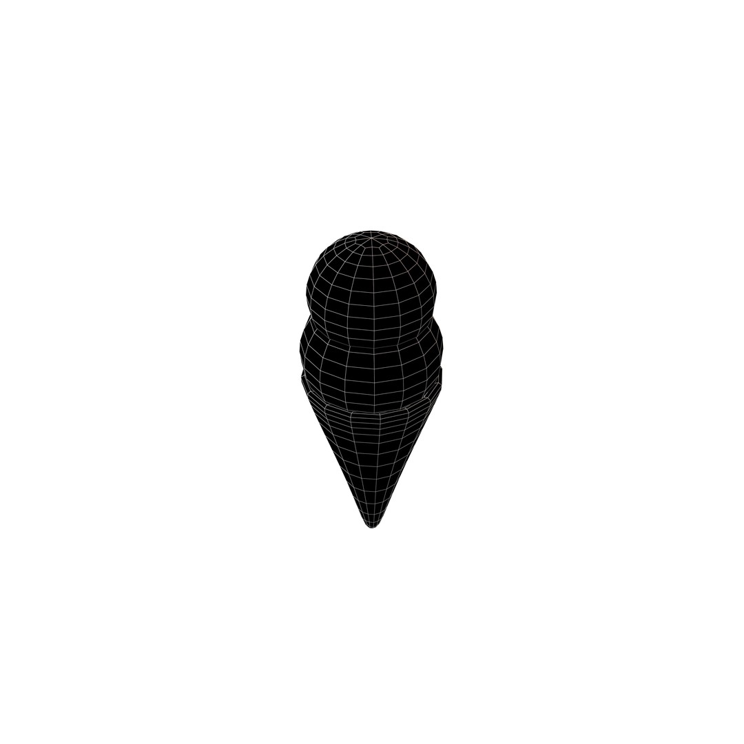 Ice Cream Cone 3D Model – Low Poly Dessert Asset, PBR Textures, FBX - View 7