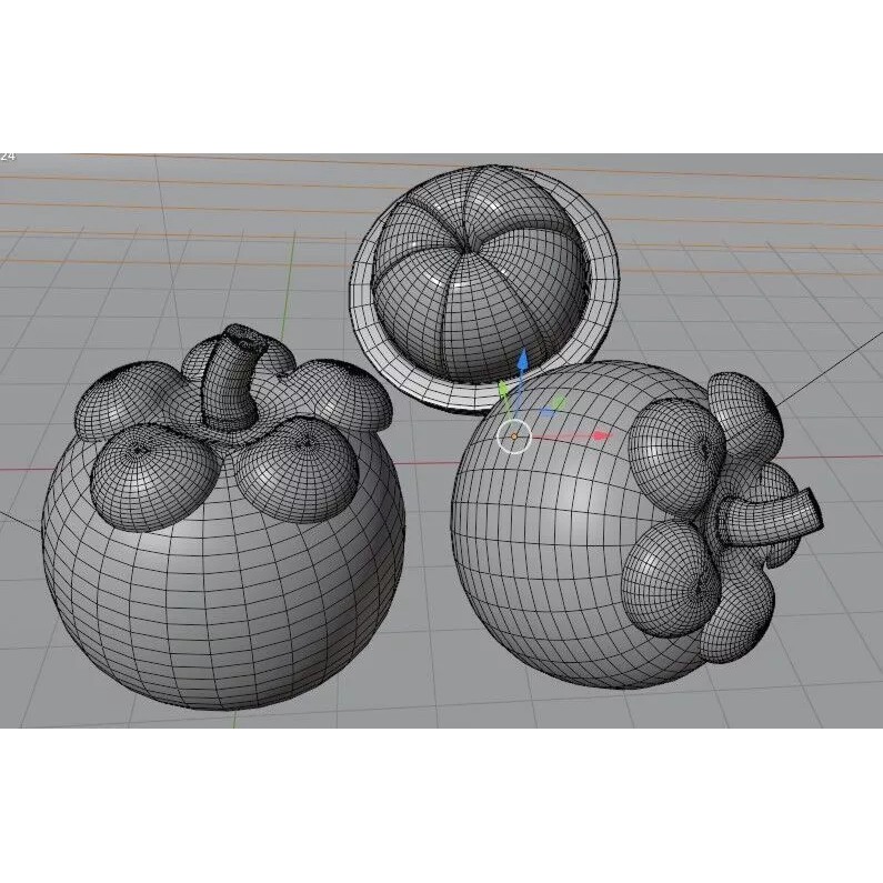 Realistic Mangosteen 3D Model – Low Poly PBR Asset, FBX, OBJ, Blender