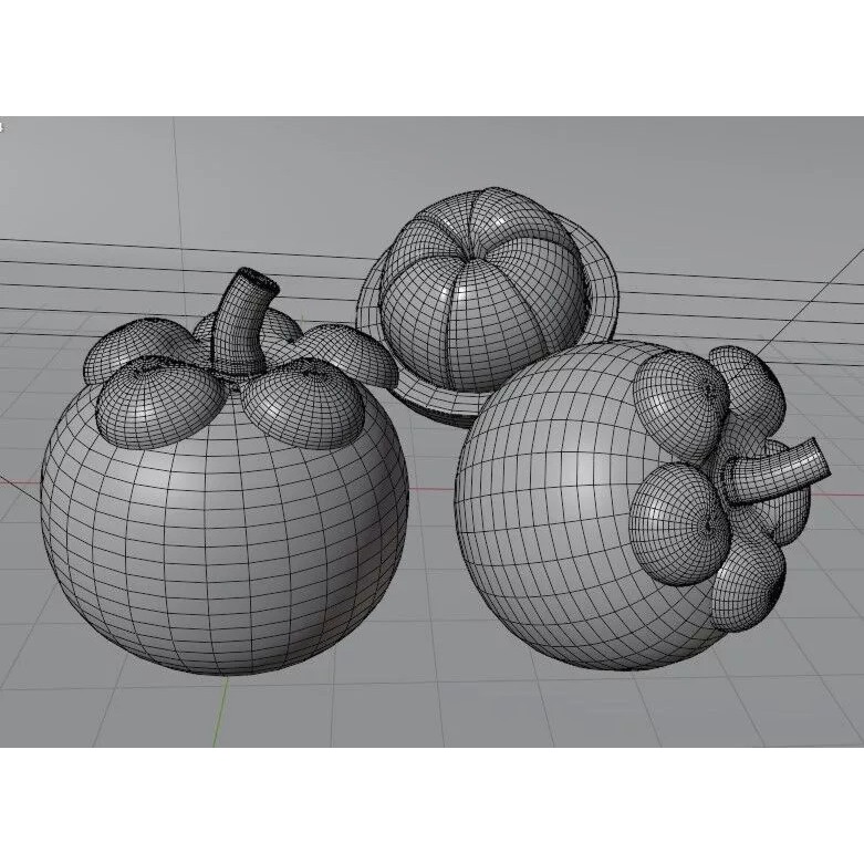 Realistic Mangosteen 3D Model – Low Poly PBR Asset, FBX, OBJ, Blender - View 15