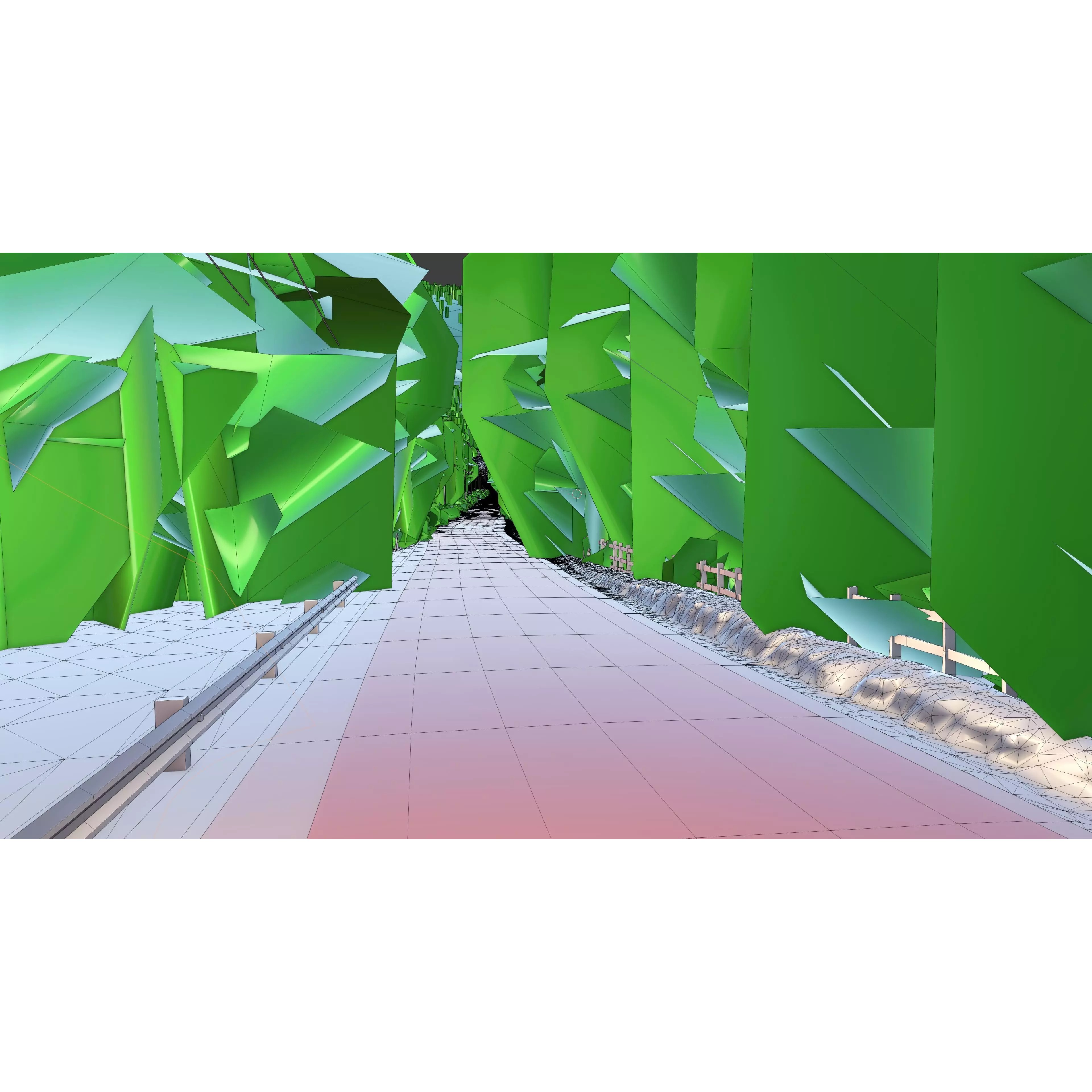 Scenic Winter Countryside Roads - Low-Poly Game-Ready 3D Model - View 11