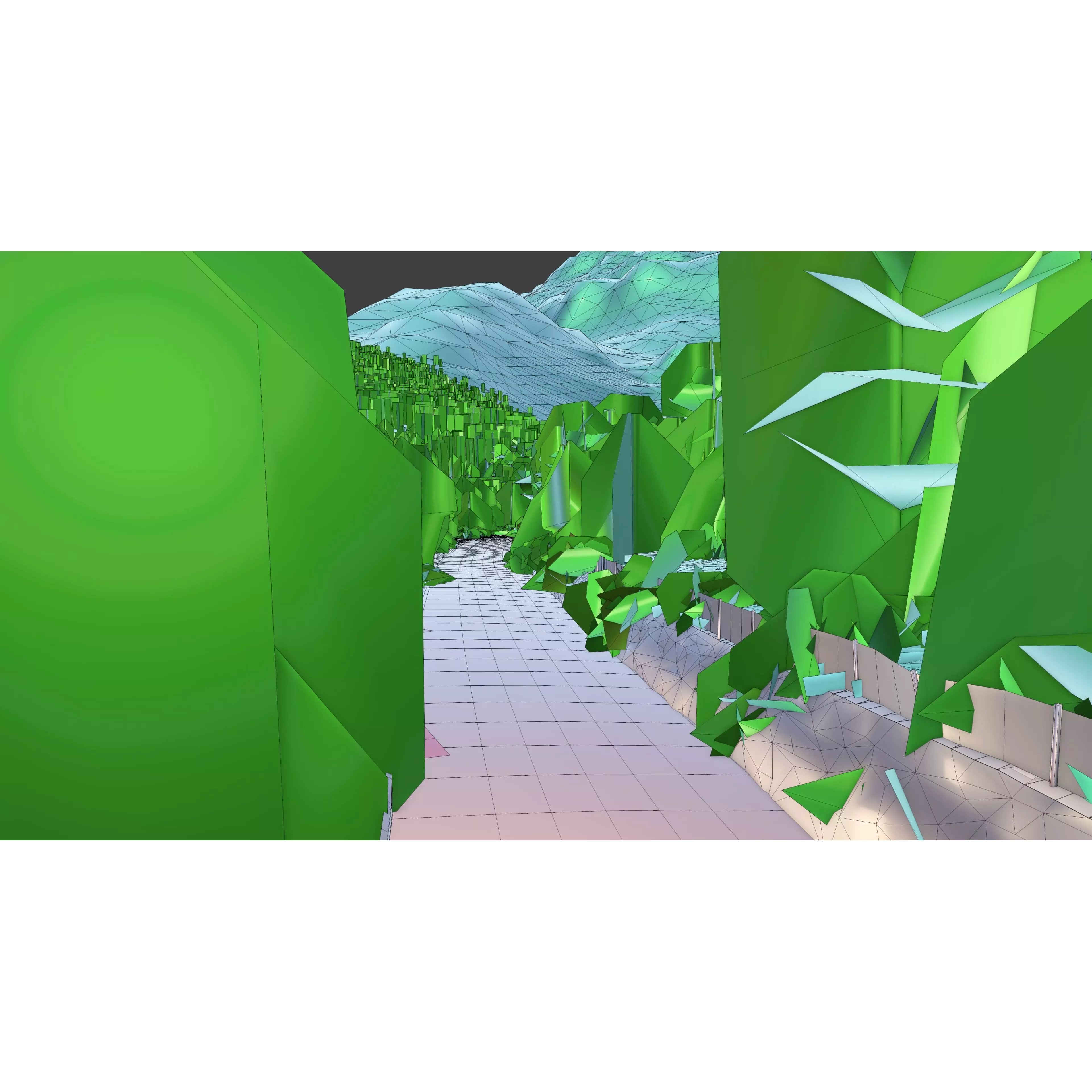 Scenic Winter Countryside Roads - Low-Poly Game-Ready 3D Model - View 13