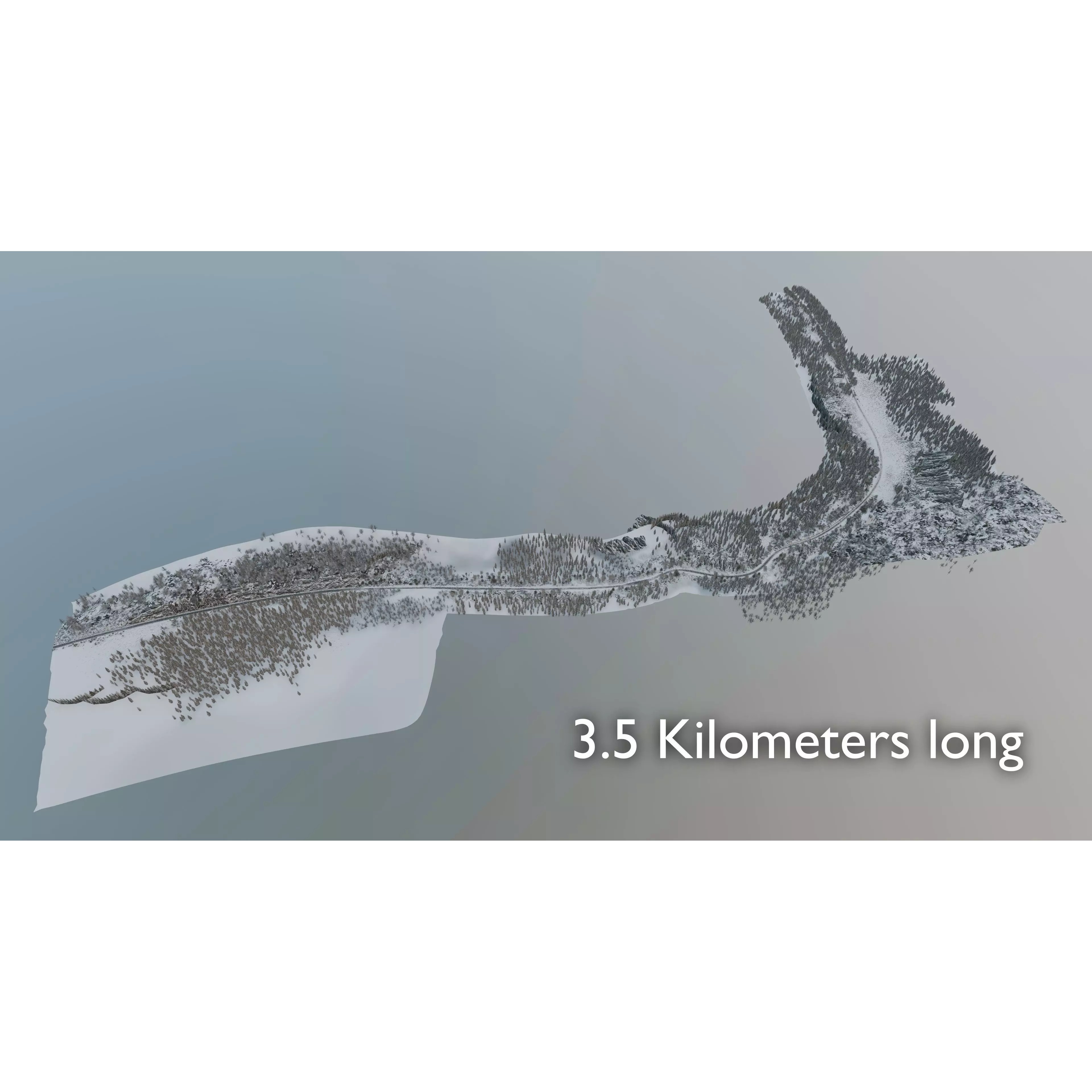 Scenic Winter Countryside Roads - Low-Poly Game-Ready 3D Model - View 15