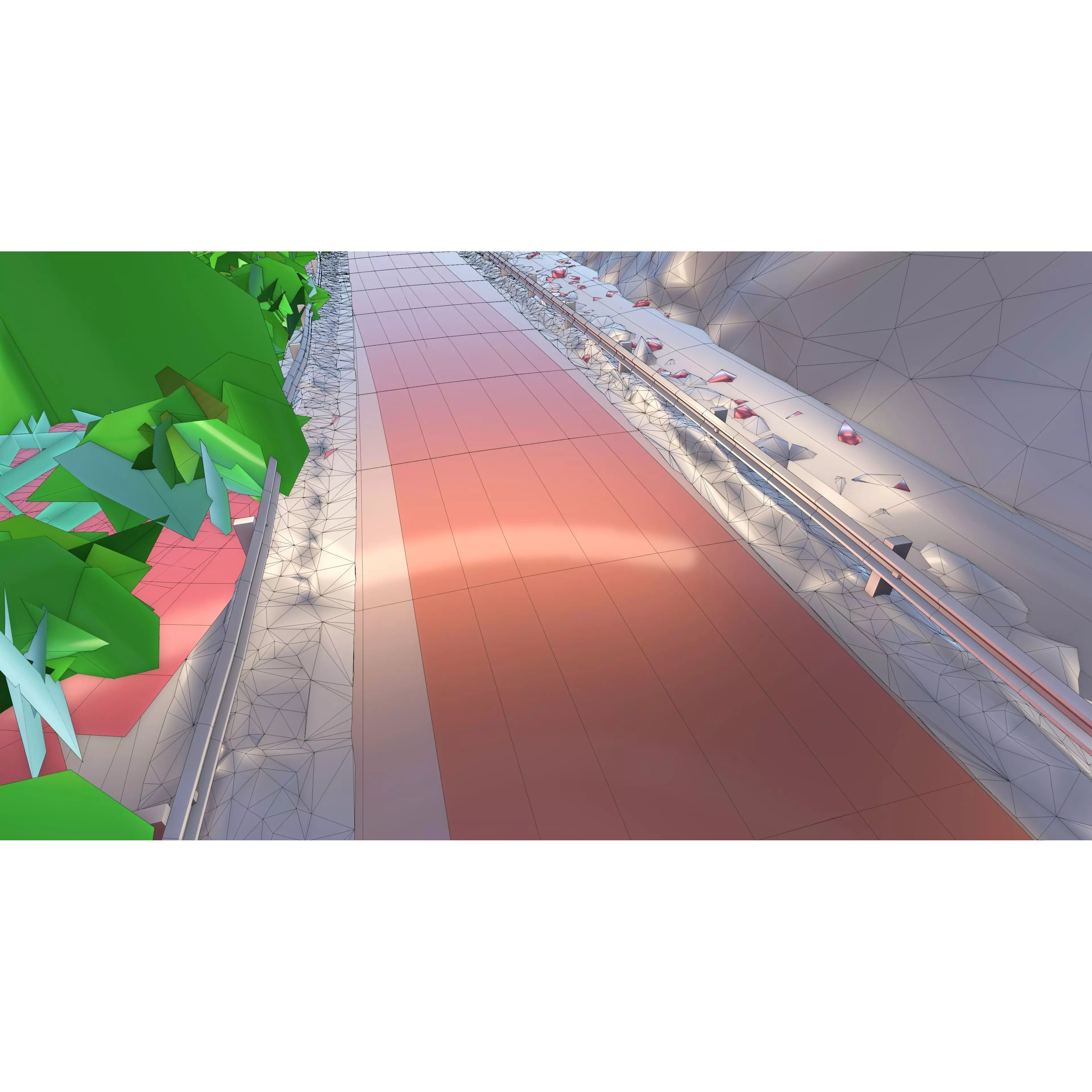 Scenic Winter Countryside Roads - Low-Poly Game-Ready 3D Model - View 17