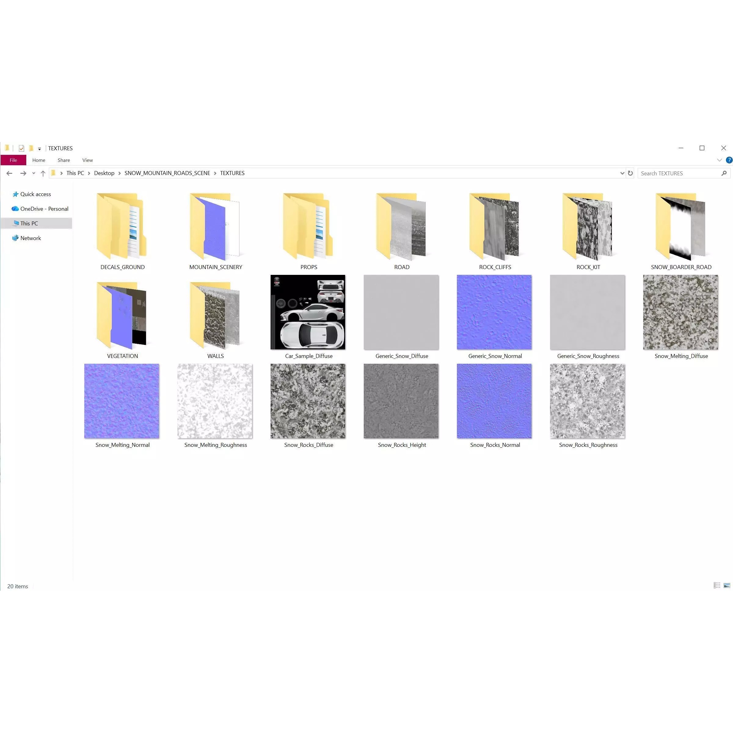 Scenic Winter Countryside Roads - Low-Poly Game-Ready 3D Model - View 24