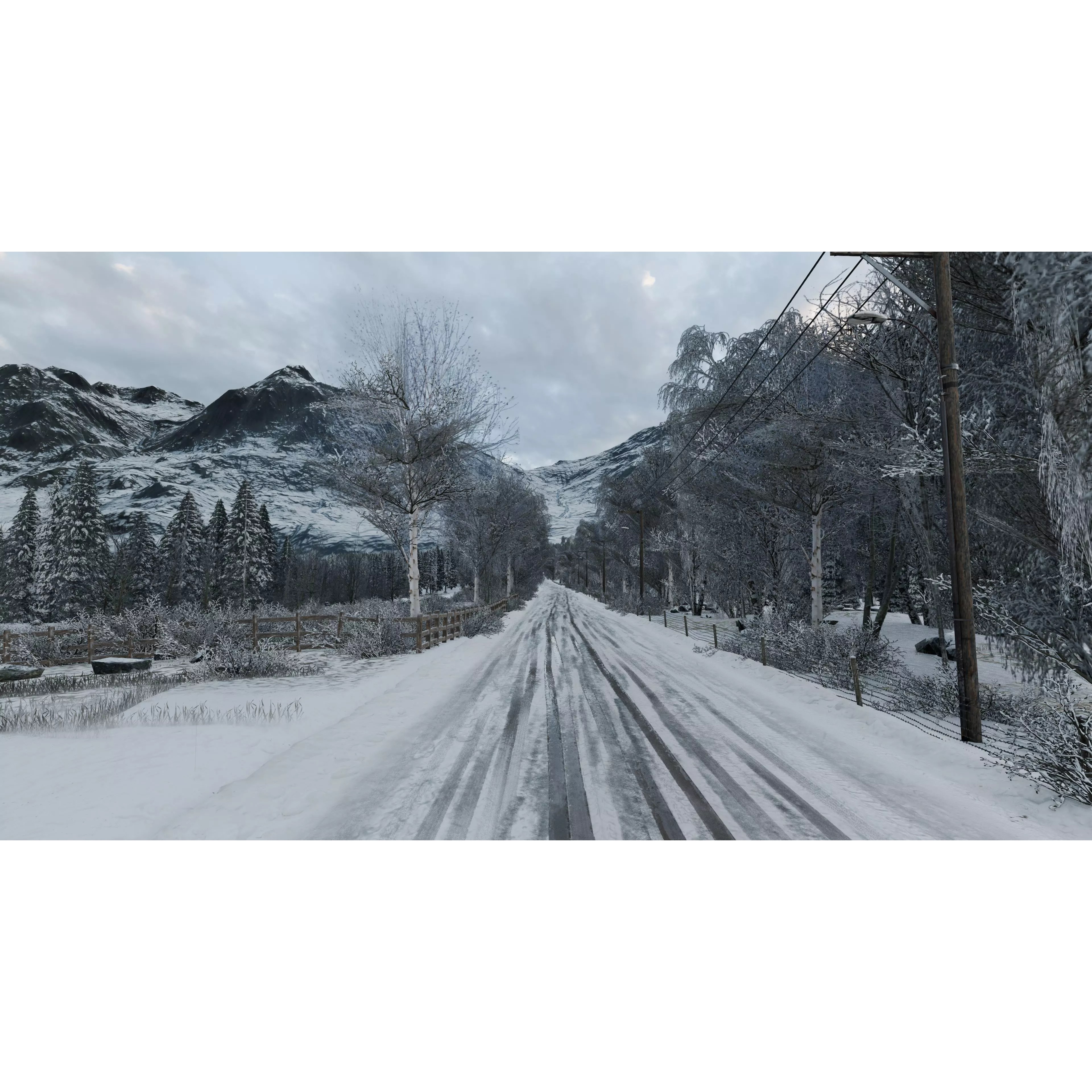 Scenic Winter Countryside Roads - Low-Poly Game-Ready 3D Model - View 8