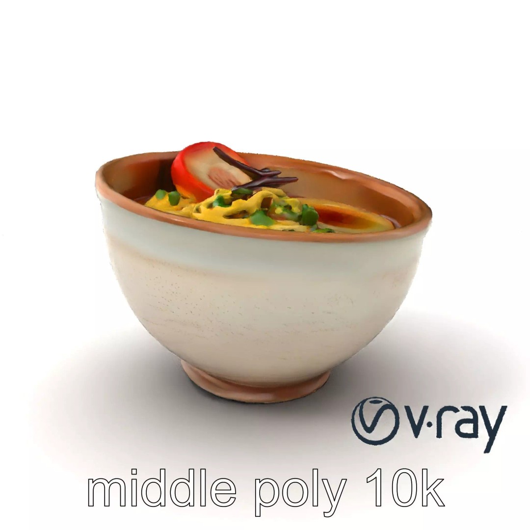 Traditional Ramen Bowl 3D Model – Low Poly Culinary Asset, FBX - View 2