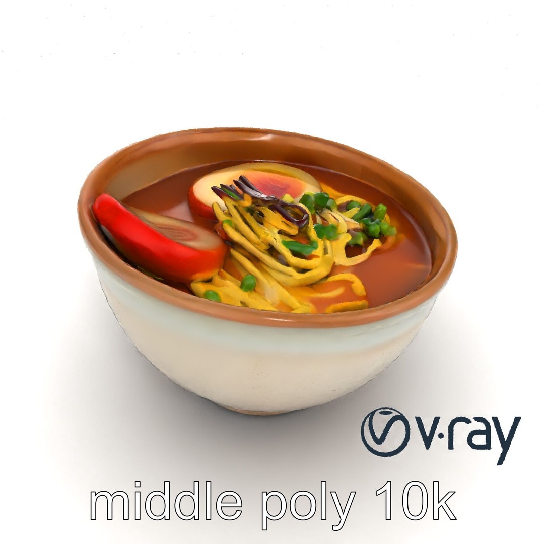 Traditional Ramen Bowl 3D Model – Low Poly Culinary Asset, FBX - View 26