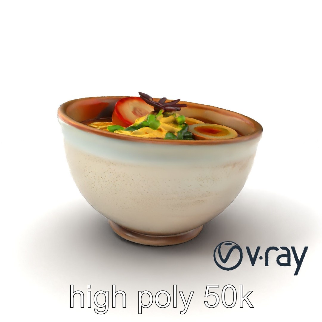 Traditional Ramen Bowl 3D Model – Low Poly Culinary Asset, FBX - View 3