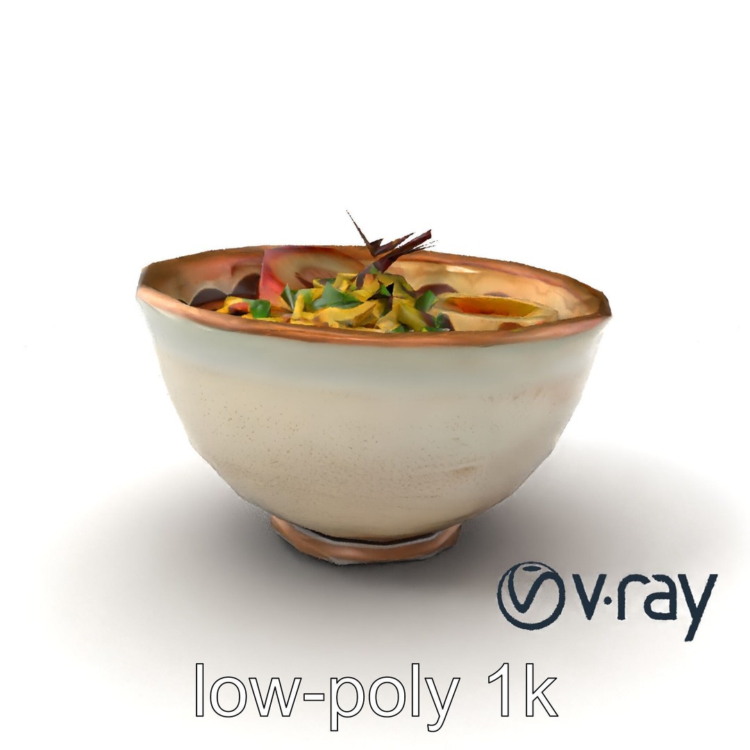Traditional Ramen Bowl 3D Model – Low Poly Culinary Asset, FBX - View 6