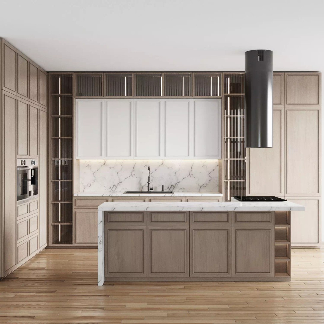 Modern Kitchen 3D Model – High Poly Interior Design, FBX, OBJ - View 2