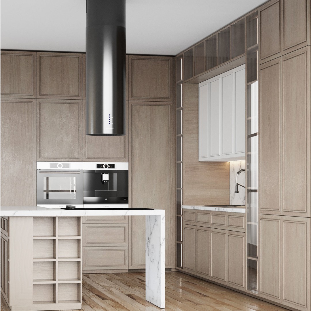 Modern Kitchen 3D Model – High Poly Interior Design, FBX, OBJ - View 4