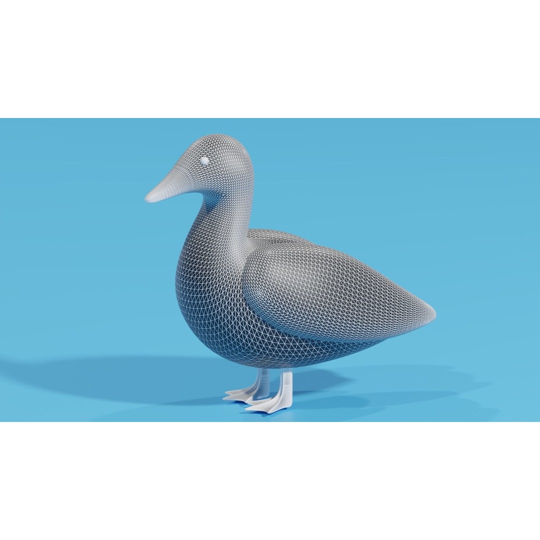 Cartoon Duck 3D Model – Low Poly Cute Character for Games, FBX, Blender - View 8