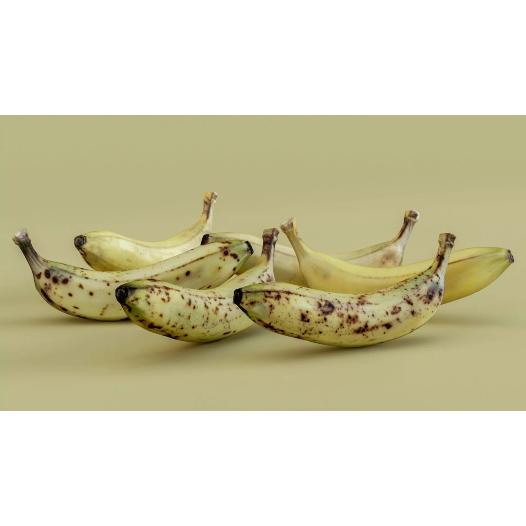 Realistic Banana 3D Model – Low Poly Game Asset, FBX & OBJ Formats - View 7