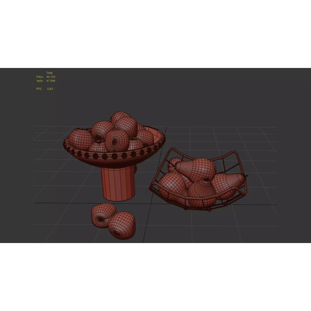 Pears and Plums 3D Model – Realistic Fruit Set, FBX, PBR Textures