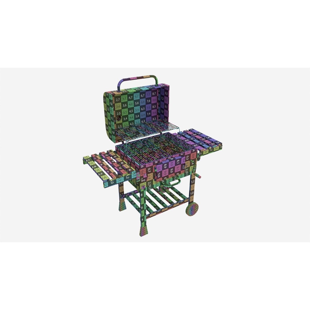Outdoor Barbecue Charcoal Grill 3D Model – High Quality PBR Asset, FBX/OBJ - View 9