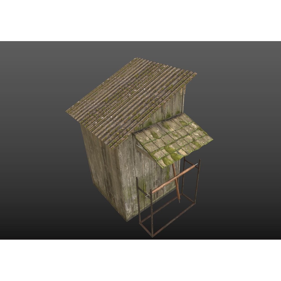 Old Smokehouse 3D Model – Realistic PBR Asset for Game Ready Use - View 10