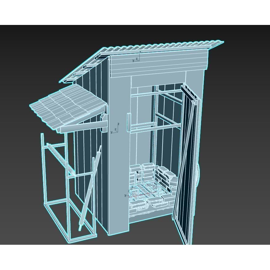 Old Smokehouse 3D Model – Realistic PBR Asset for Game Ready Use - View 12