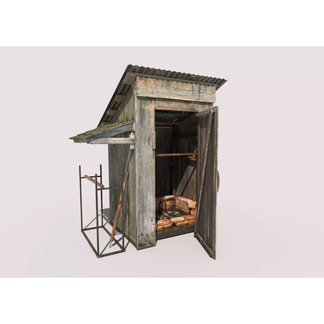 Old Smokehouse 3D Model – Realistic PBR Asset for Game Ready Use - View 2
