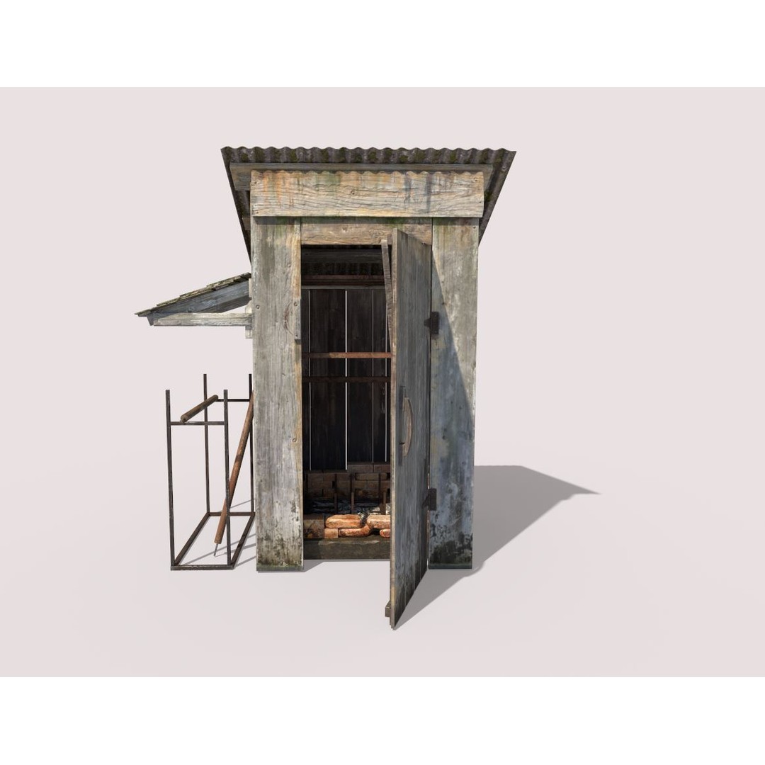 Old Smokehouse 3D Model – Realistic PBR Asset for Game Ready Use - View 3