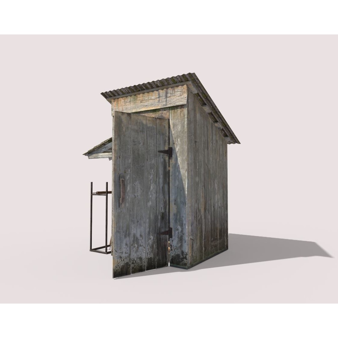 Old Smokehouse 3D Model – Realistic PBR Asset for Game Ready Use - View 4