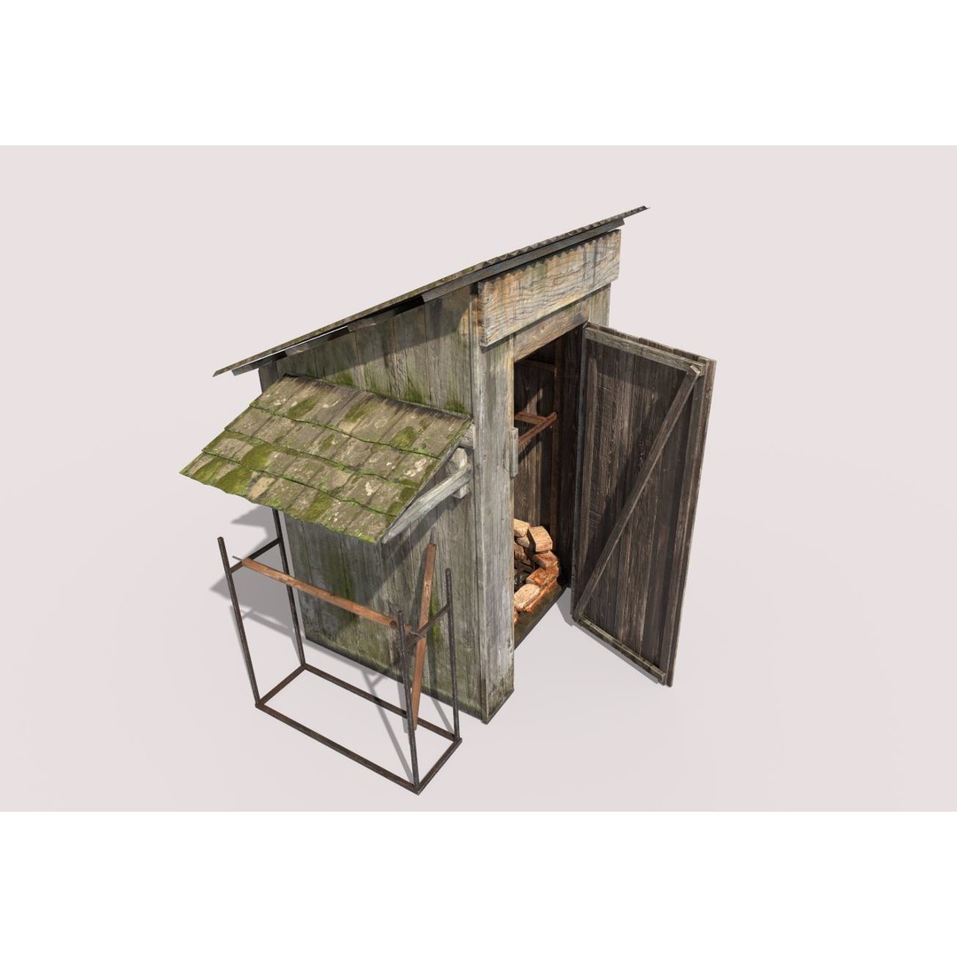 Old Smokehouse 3D Model – Realistic PBR Asset for Game Ready Use - View 5