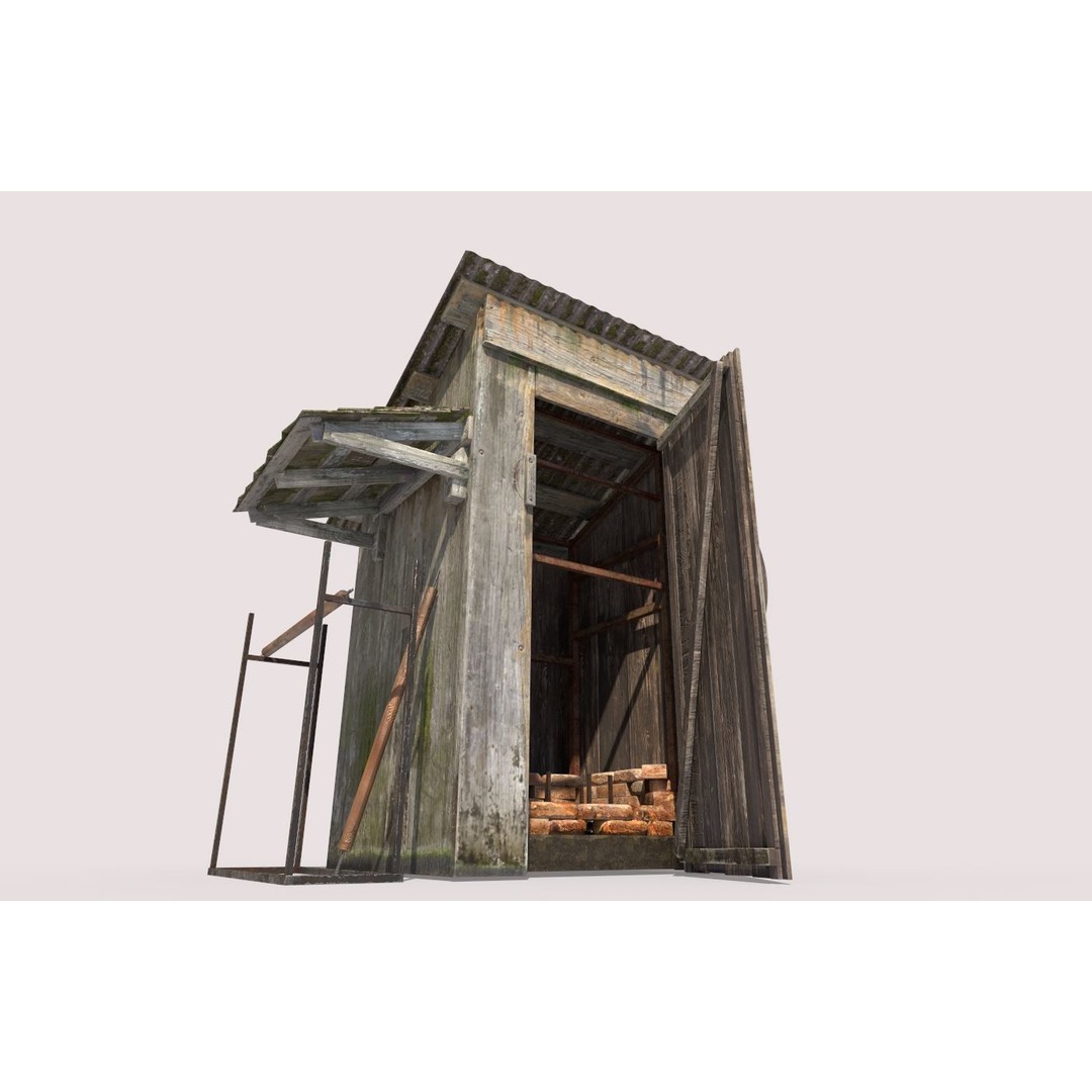 Old Smokehouse 3D Model – Realistic PBR Asset for Game Ready Use - View 6