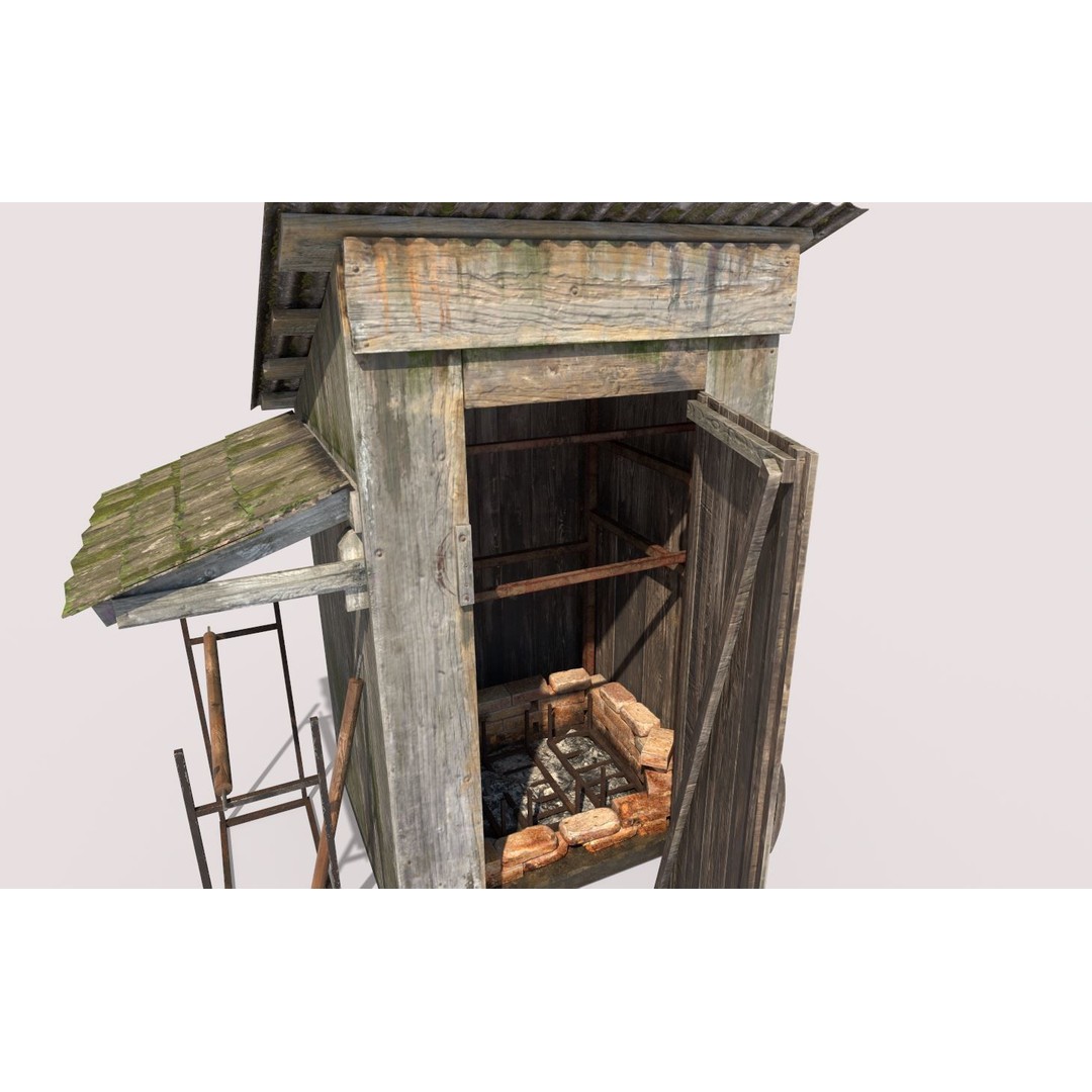 Old Smokehouse 3D Model – Realistic PBR Asset for Game Ready Use - View 7