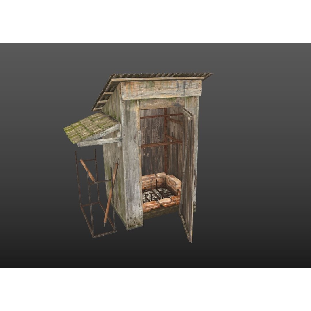 Old Smokehouse 3D Model – Realistic PBR Asset for Game Ready Use - View 8