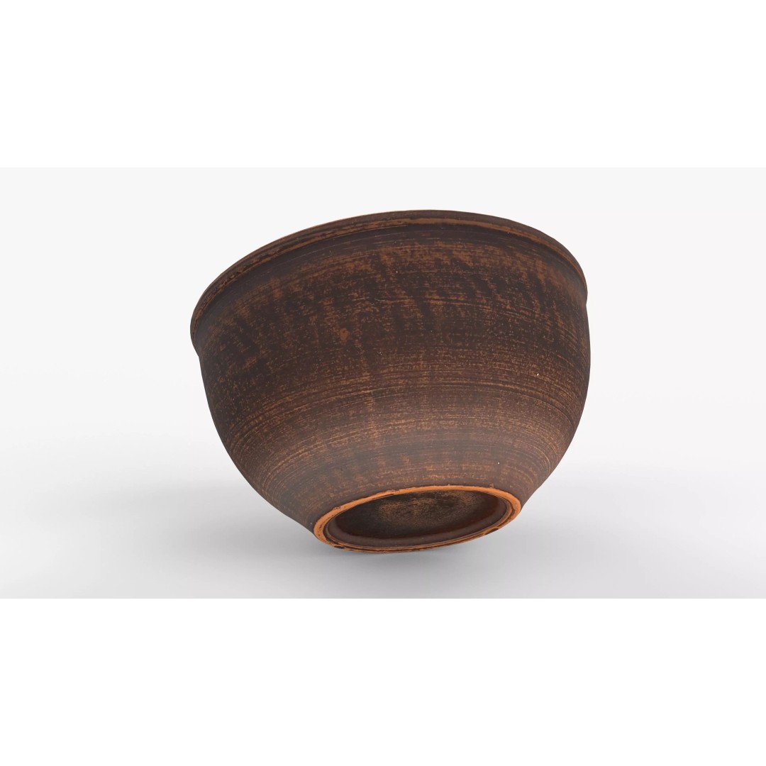 Clay Bowl 3D Model – Photorealistic Low Poly Scan, Blender - View 11