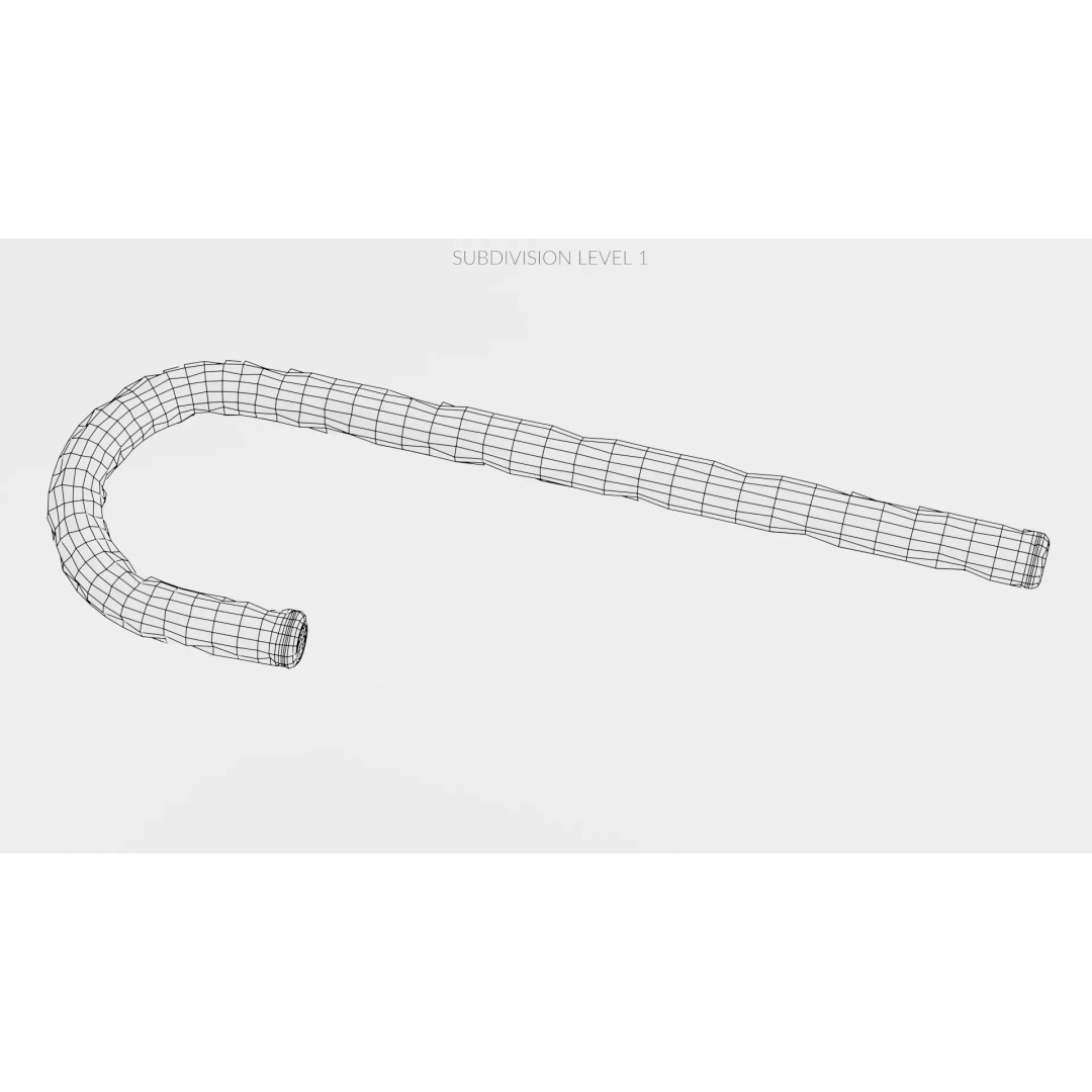 Candy Cane 3D Model – Realistic Low-Poly Holiday Prop, Blender - View 13